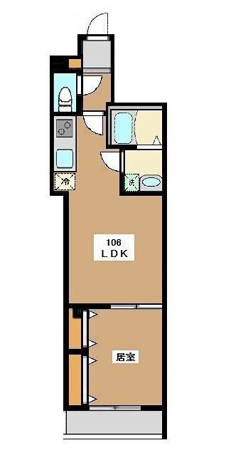 ミリアビタ船橋(1LDK/1階)の間取り写真