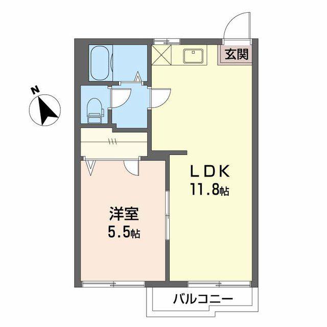 タウニィタカダ(1LDK/2階)の間取り写真