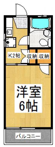 朋栄ハイツ(1K/1階)の間取り写真