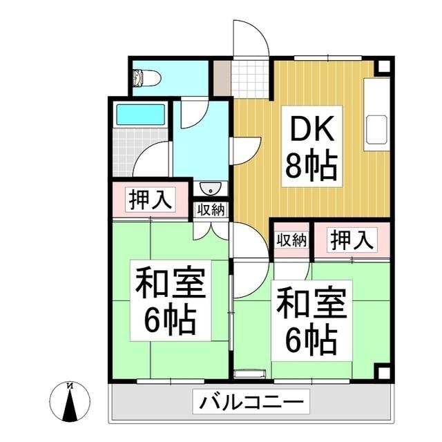 セントラルハイツ(2DK/3階)の間取り写真