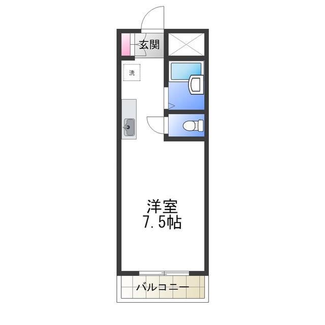 ハーベストコート(ワンルーム/1階)の間取り写真