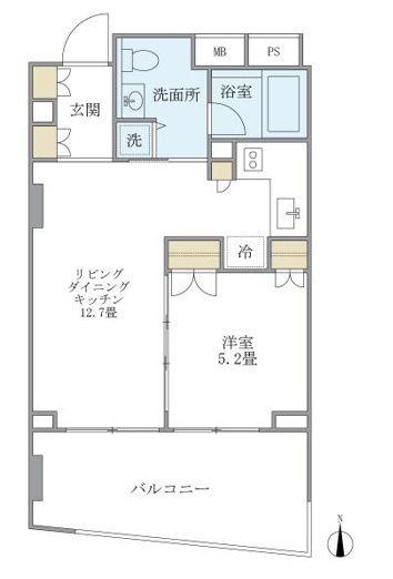 KDXレジデンス南麻布(1LDK/7階)の間取り写真