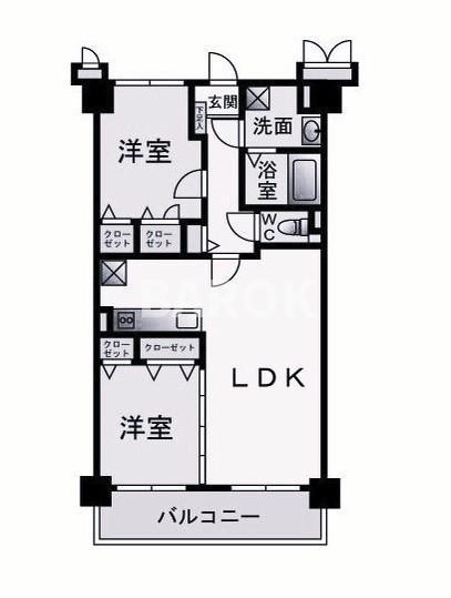 ネオジェラーモIII(2LDK/5階)の間取り写真