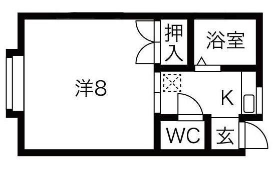 ハルーナ(1K/2階)の間取り写真