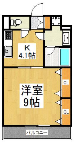 ルミネ中央(1K/2階)の間取り写真
