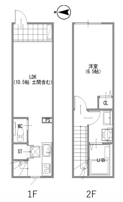 MOK-TERRACE HACHIOJI(1LDK/1階)の間取り写真