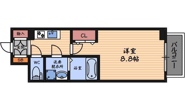 エスリード福島第5(1K/6階)の間取り写真