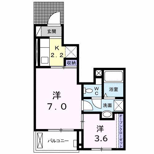 トラディション石巻(2K/1階)の間取り写真