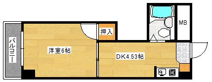 CK東雲ビル(1K/5階)の間取り写真