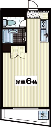 ガーデンヒルズ向ヶ丘(1K/4階)の間取り写真