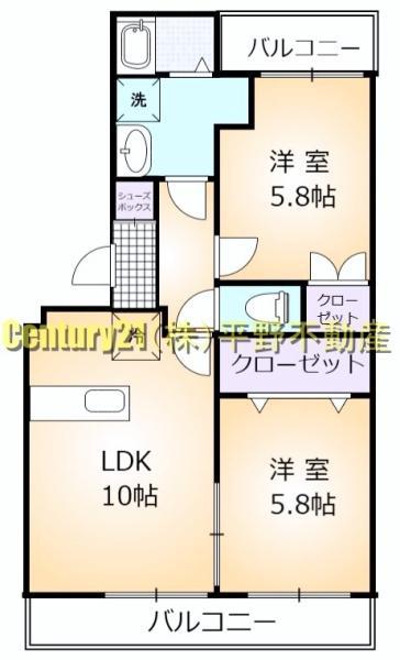 サンシャインステートI(2LDK/1階)の間取り写真