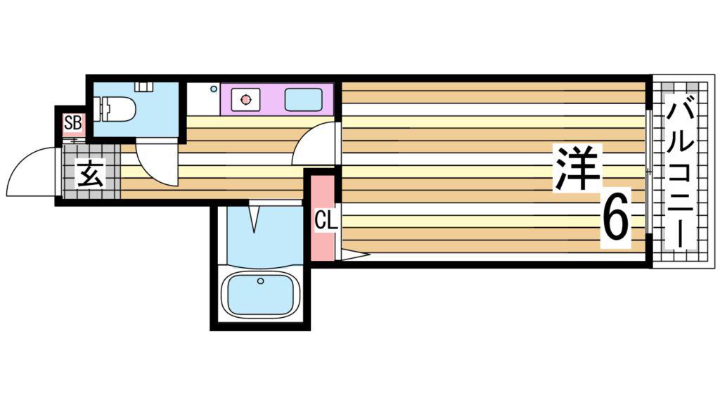 MS RESIDENCE今寺(1K/1階)の間取り写真