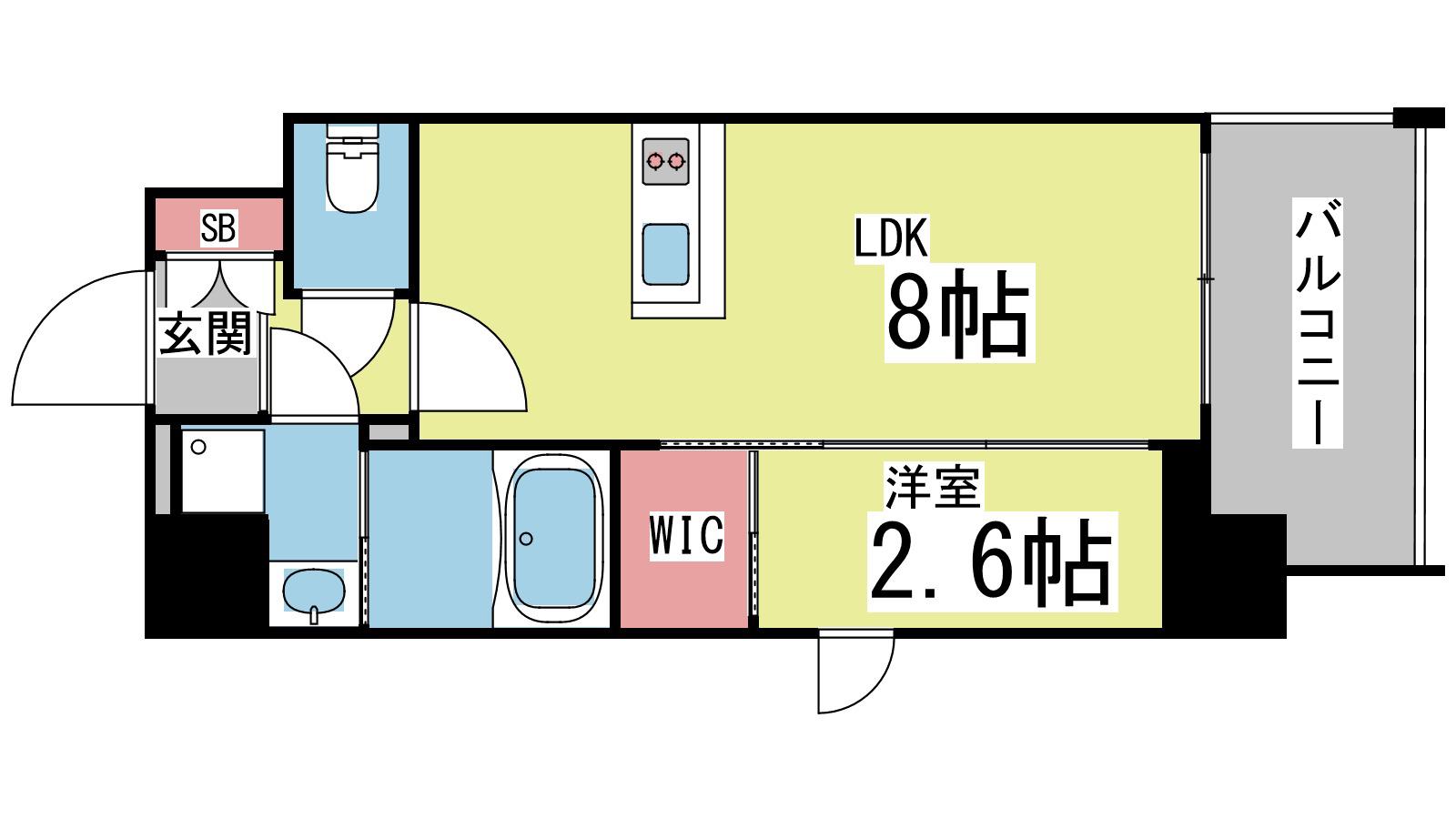 LIVECASA王子公園(1LDK/5階)の間取り写真