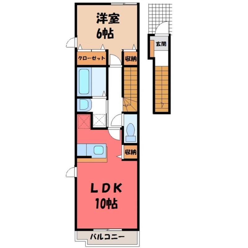 レジェンドB(1LDK/2階)の間取り写真