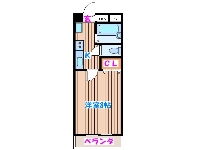 LA・パラドール(1K/3階)の間取り写真
