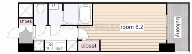 S-RESIDENCE名駅ウエスト(1K/1階)の間取り写真