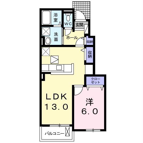 メゾン ブリーズ(1LDK/1階)の間取り写真
