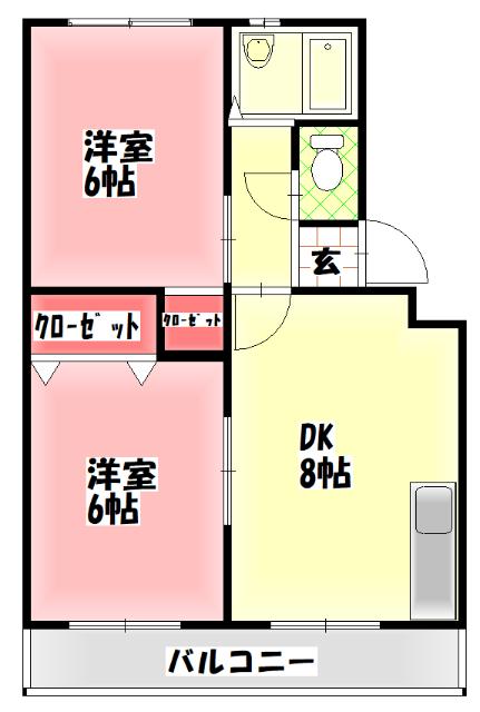 高橋マンション(2DK/3階)の間取り写真