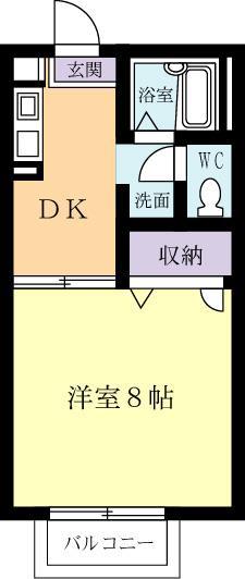 ラ・マニーナ(1DK/2階)の間取り写真