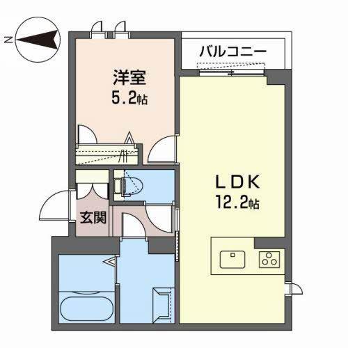 シャーメゾンちきりや壬生(1LDK/2階)の間取り写真
