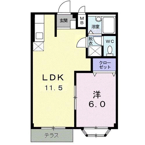 ピュアハイム(1LDK/1階)の間取り写真