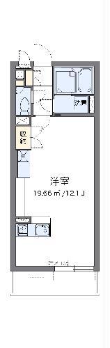 ミランダクレールコート新里(ワンルーム/2階)の間取り写真