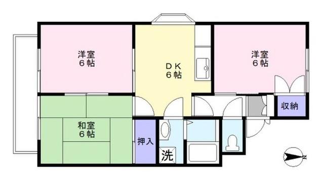 サンシャインM(3DK/2階)の間取り写真