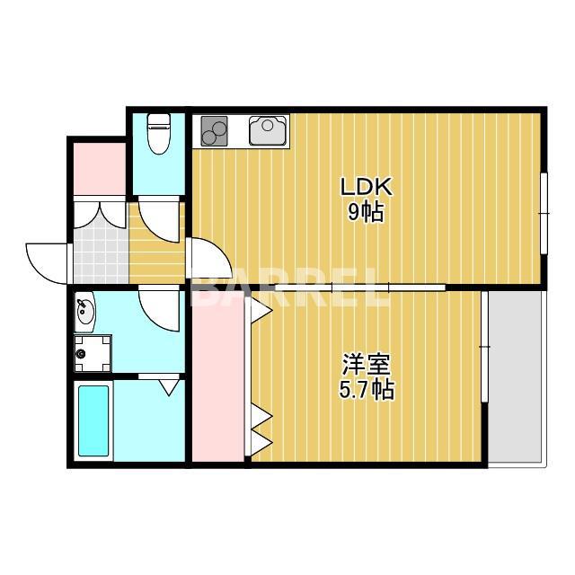 DEAR COURT SONE(1LDK/3階)の間取り写真