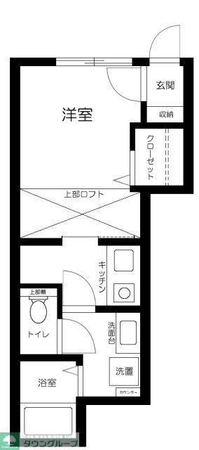 西武池袋線 東長崎駅 徒歩5分 2階建 築6年(1K/1階)の間取り写真