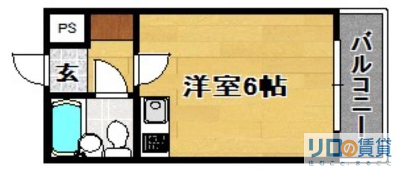 ビラ小松(ワンルーム/2階)の間取り写真