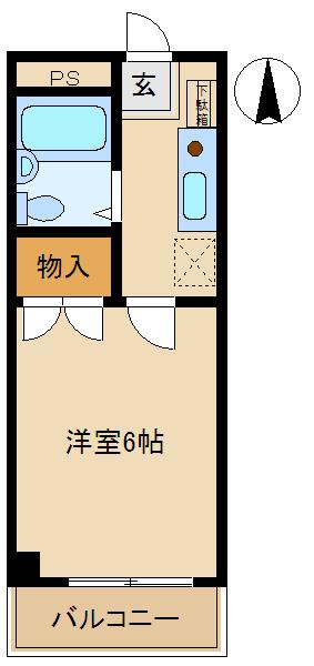 ジョイフル貝沢3号(1K/3階)の間取り写真