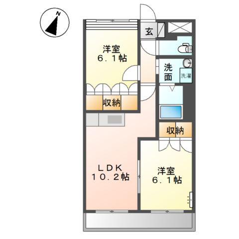 メゾン白羊館(2LDK/2階)の間取り写真