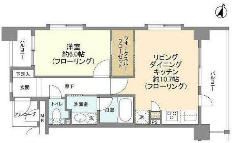 エクセレント笹塚(1LDK/3階)の間取り写真