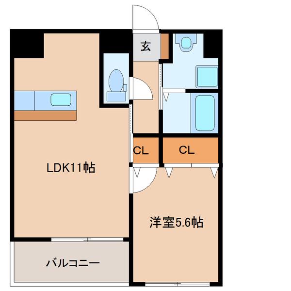 アルテマイスター大工町(1LDK/4階)の間取り写真