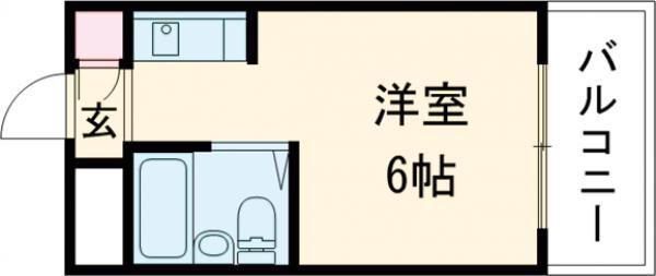 黒田第2ビル(ワンルーム/4階)の間取り写真