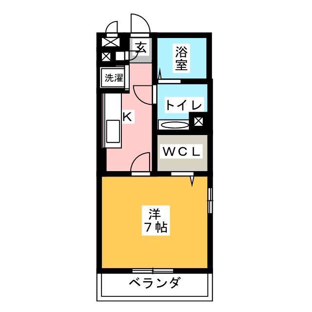 VERDURA I(1K/1階)の間取り写真