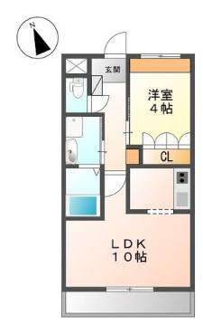 めぞん桜(1LDK/2階)の間取り写真