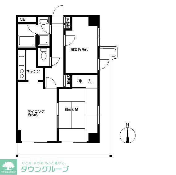 エイム平間(2K/3階)の間取り写真