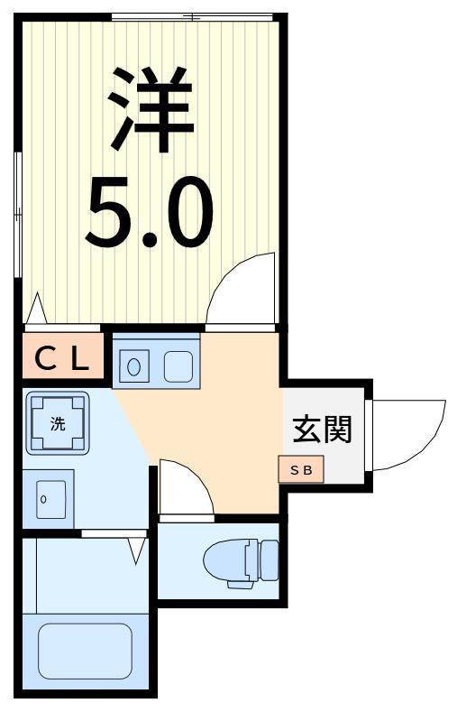TOCA新柴又(ワンルーム/2階)の間取り写真