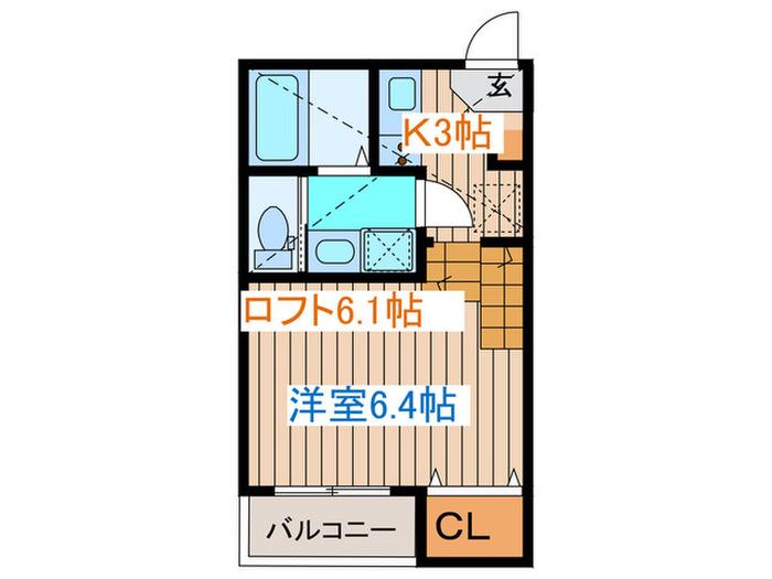 ラ・フォーレ東照宮(1K/2階)の間取り写真