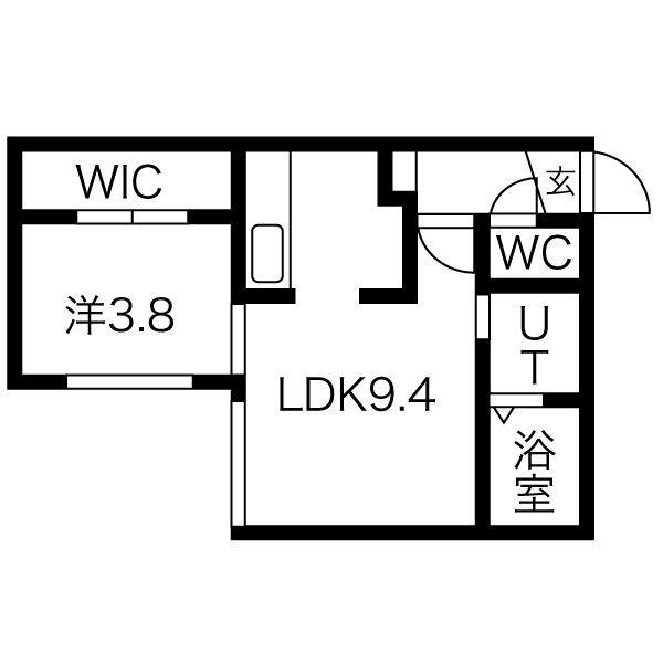 マ・メゾン医大前(1LDK/1階)の間取り写真