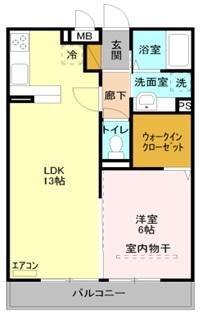 カーサⅠ(1LDK/1階)の間取り写真