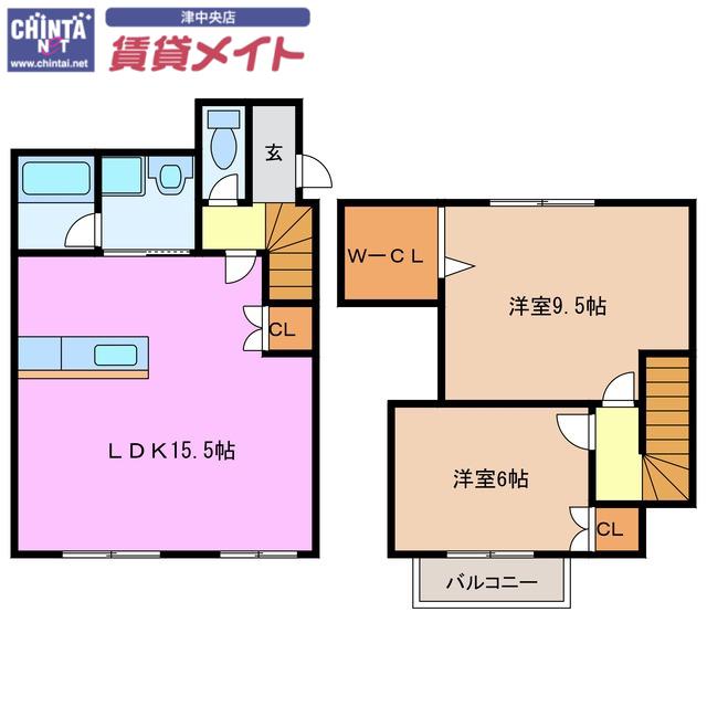 ハイコーポオータニ A(2SLDK/1階)の間取り写真