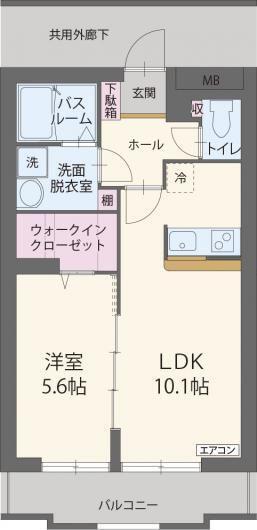 サンフィールドイースト(1LDK/1階)の間取り写真