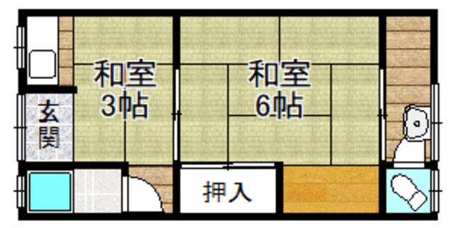 西村文化(2K/2階)の間取り写真