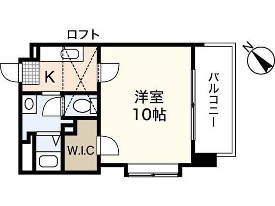 ロアール古市(1K/8階)の間取り写真