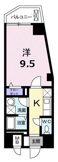 エルシェ 横濱(1K/5階)の間取り写真