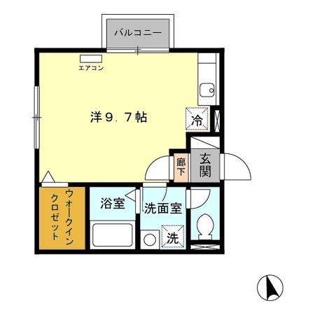 ラヴィータM(ワンルーム/2階)の間取り写真