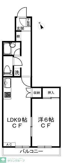 CASA富士見ヶ丘(1LDK/2階)の間取り写真