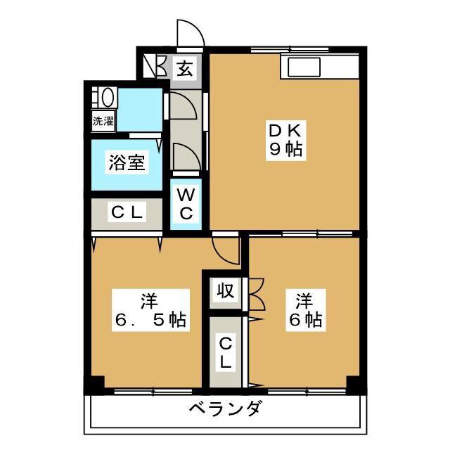 シティハイム雅(2DK/3階)の間取り写真